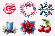 Midnight Cherry Christmas Clipart, an Illustration by Dream Creation (Thumbnail 4 of 7)
