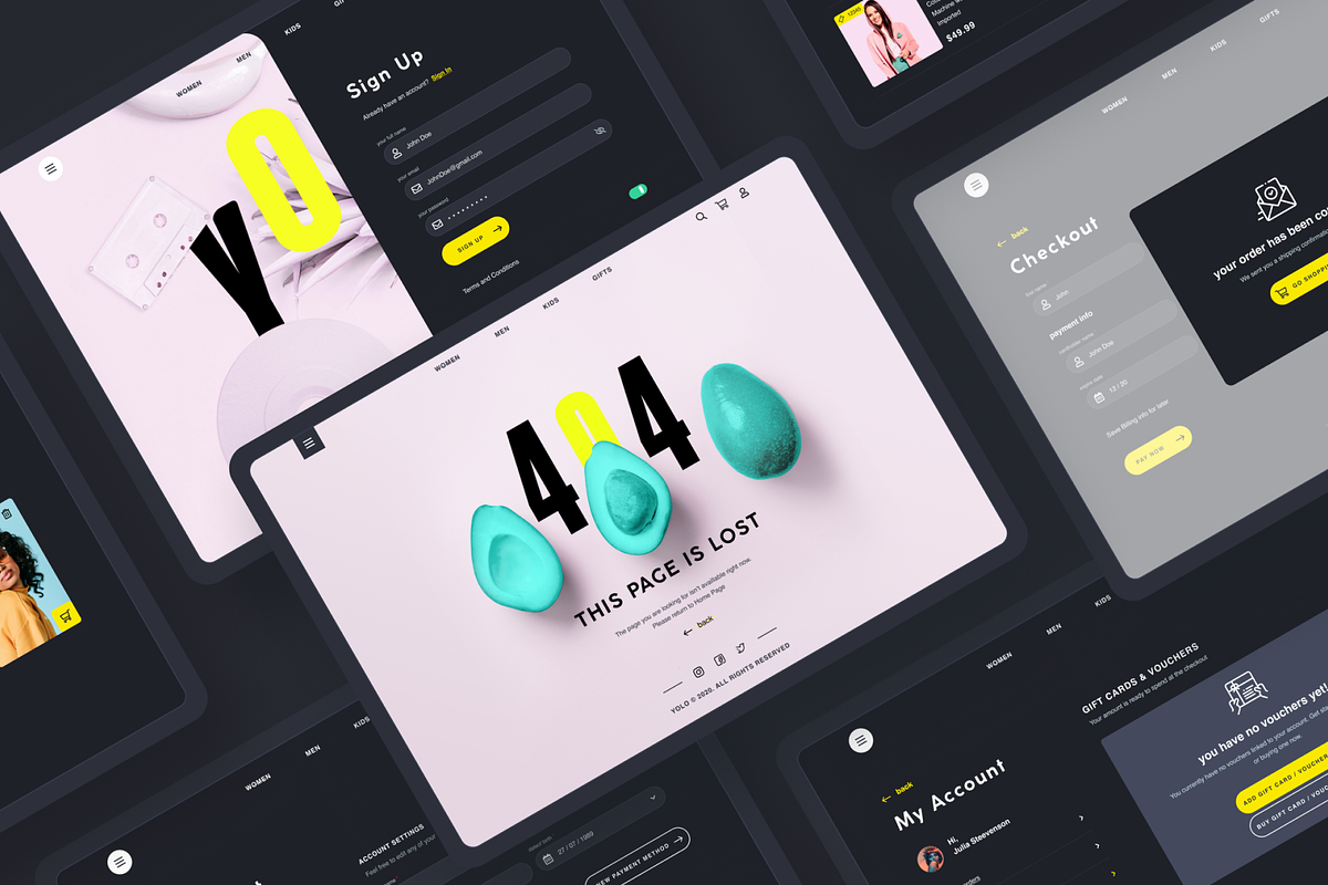 Yolo Shop UI KIT, a Product Mockup by Julia Shagofferova (Photo 11 of 11)