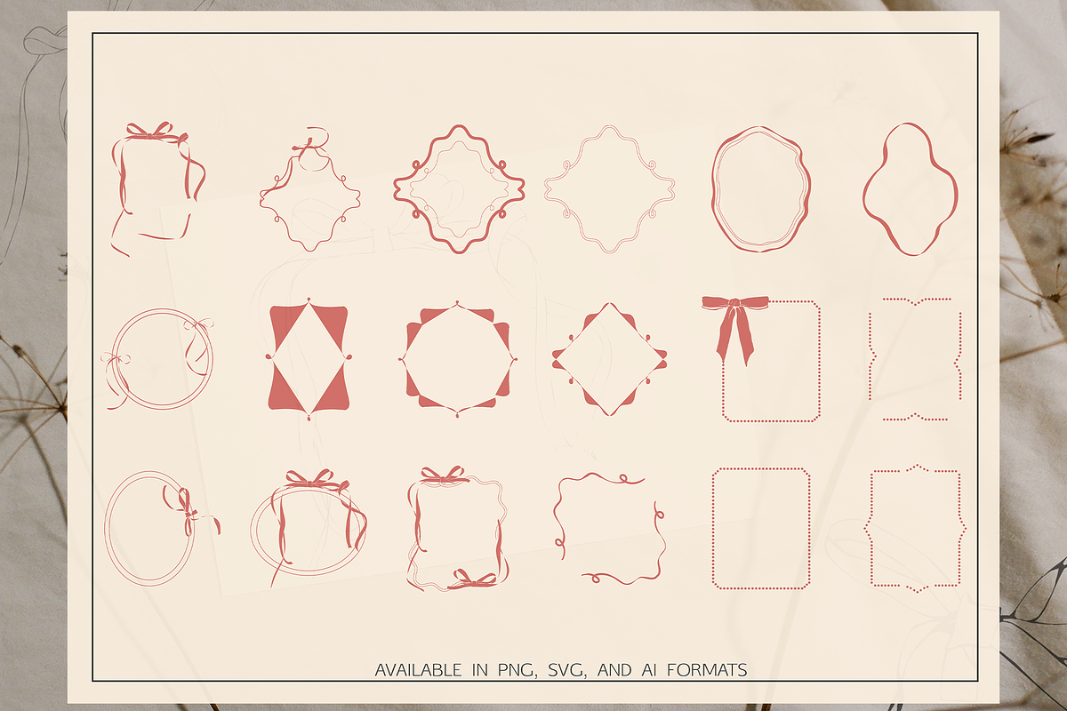 Elegant Bows & Frames – Clipart, a Decorative Illustration by NatalieArtsDenysenko (Photo 2 of 11)