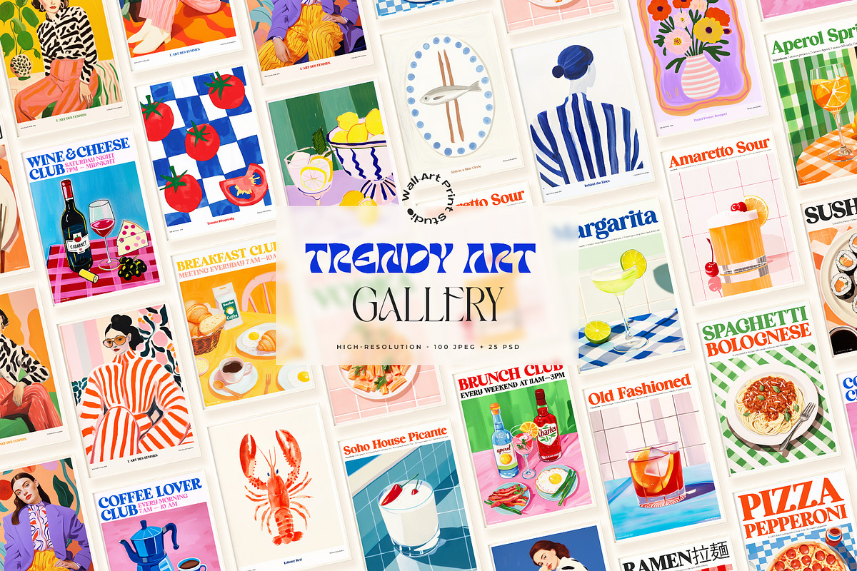 Trendy Art Gallery 1, a Graphic by Wall Art Print Studio (Photo 1 of 13)