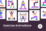 Animated Exercise Illustration Set, a Healthcare Illustration by Brickclay (Thumbnail 1 of 5)