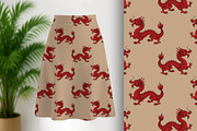 Regal Red Dragon on Beige Seamless, a Pattern Graphic by Sharon Schwalbe (Thumbnail 2 of 6)