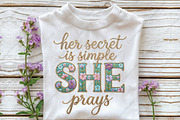 SHE Prays Faux Embroidery Christian, an Illustration by CraftArtStudio (Thumbnail 2 of 4)