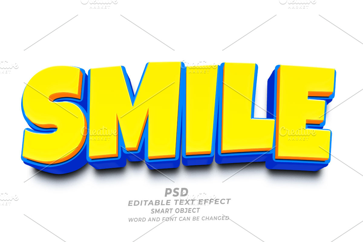 Smile Editable Text Effect PSD, a Layer Style Add-On by TrueVector (Photo 1 of 2)