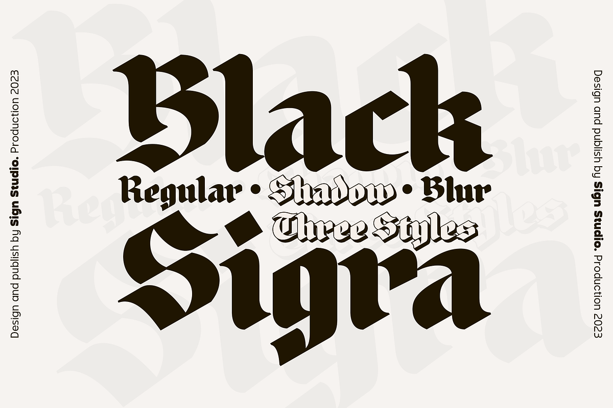 Black Sigra, a Blackletter Font by Sign Studio (Photo 1 of 10)