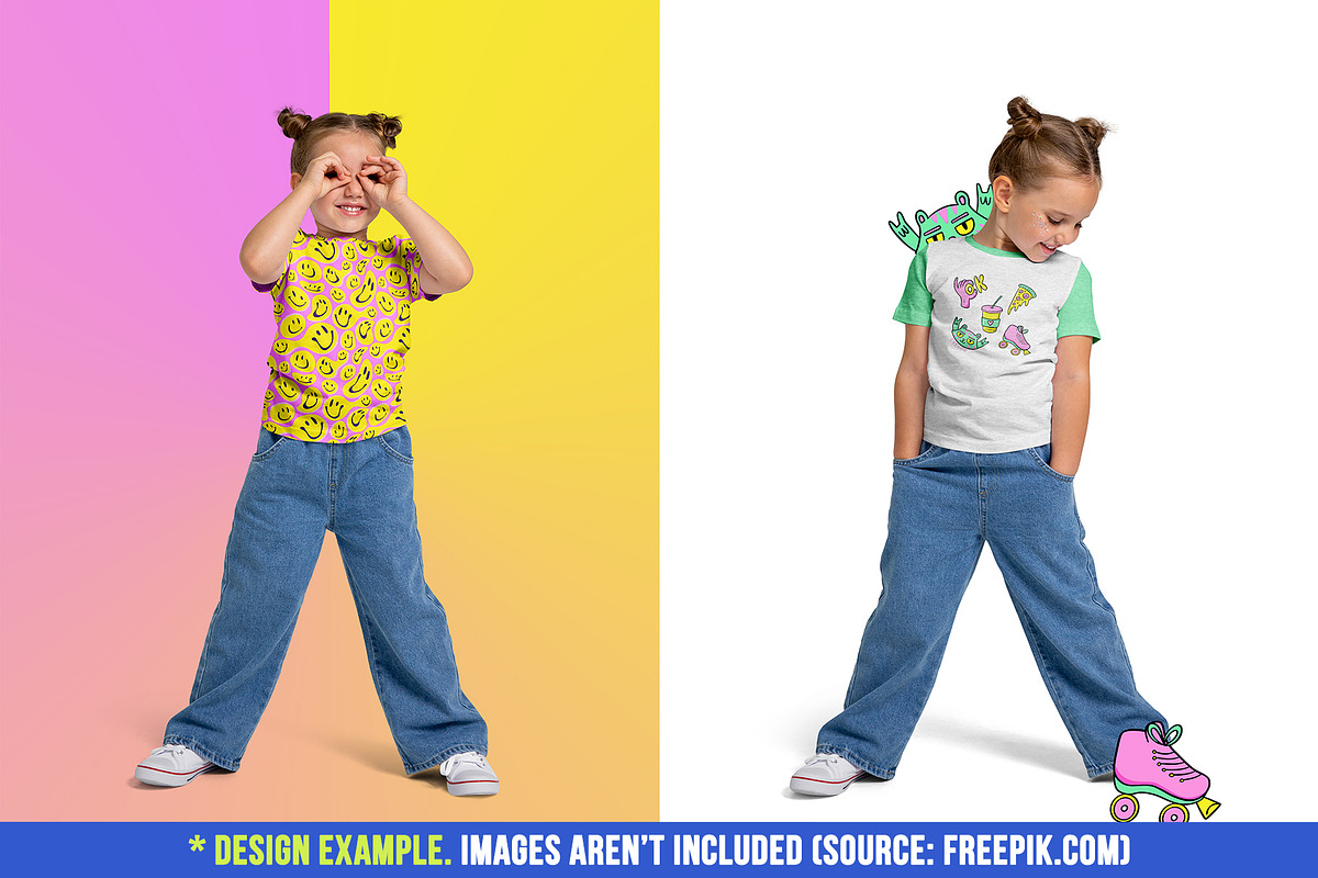 Realistic Kids Girl T-Shirt Mockups, a Shirt Mockup by Hi, Mock-Up! (Photo 9 of 13)