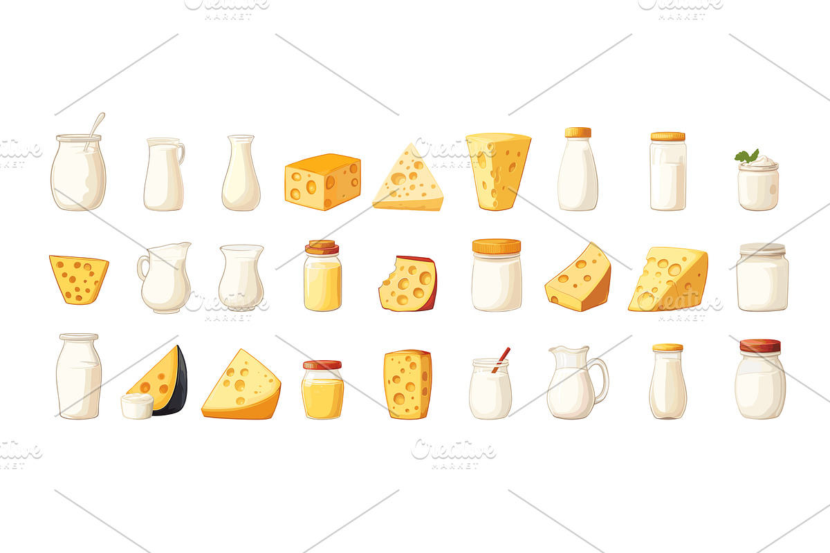 Cartoon dairy products. Cheese, a Food Illustration by Stock-Smart-Start