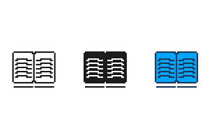 Open Book Pixelated Icon Set, an Education Illustration by Gentle Studio