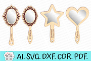 Set of mirrors for girls laser cut, a Pattern Graphic by MegaPrezencik (Thumbnail 3 of 6)