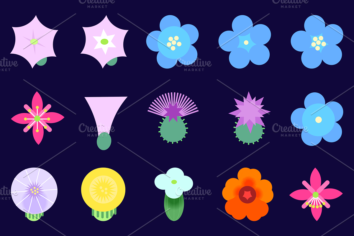 Summer flowers set – 87+ elements, a Decorative Illustration by Schumacher Shop (Photo 14 of 26)