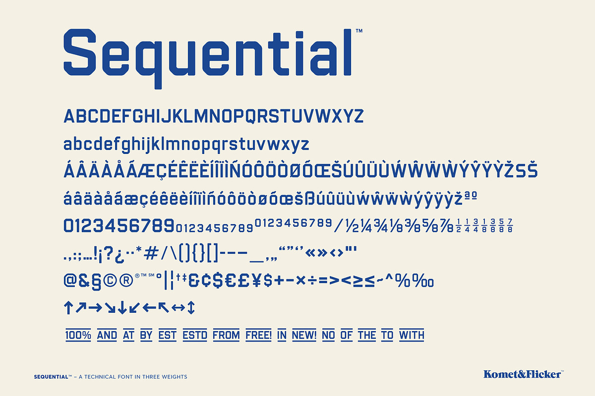 Sequential - A Technical Font, a Sans Serif Font by Komet & Flicker (Photo 12 of 12)