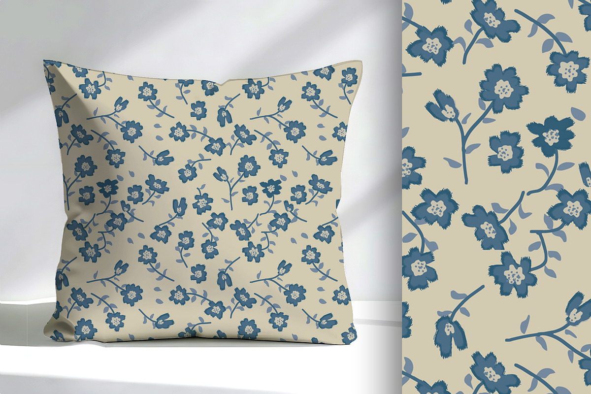 Blue Floral 07 Seamless Pattern, a Pattern Graphic by Sharon Schwalbe (Photo 2 of 4)