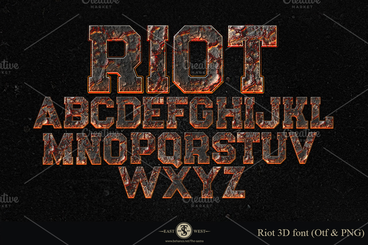 Riot 3D font, a Graphic by the-sastra