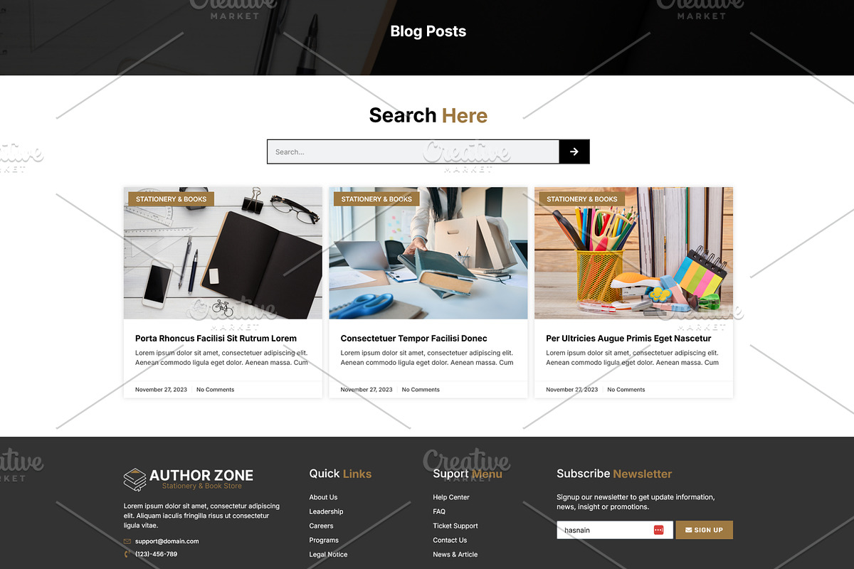Stationery & Book Store Elementor, a WordPress Template by HasnainDEV (Photo 4 of 5)