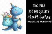 Cute Birthday Dinosaurs Clipart, an Illustration by Designking (Thumbnail 4 of 4)