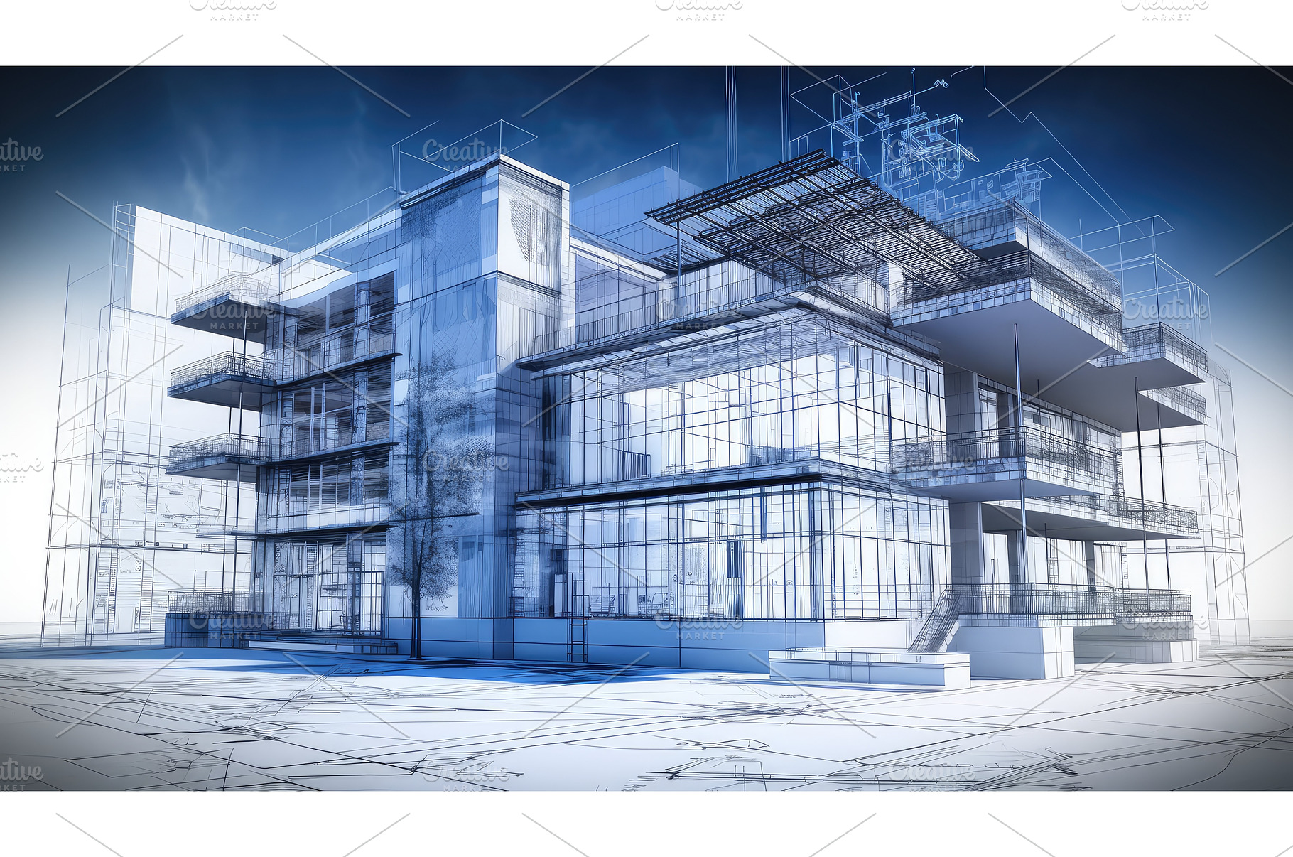 construction building schematic ai, an Architecture Photo by pikepicture