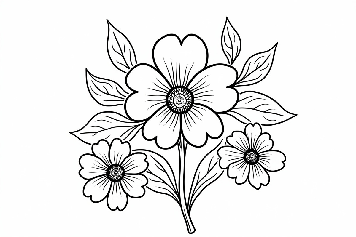 Hand Drawn Floral Coloring Pages, an Illustration by hafijul (Photo 8 of 9)