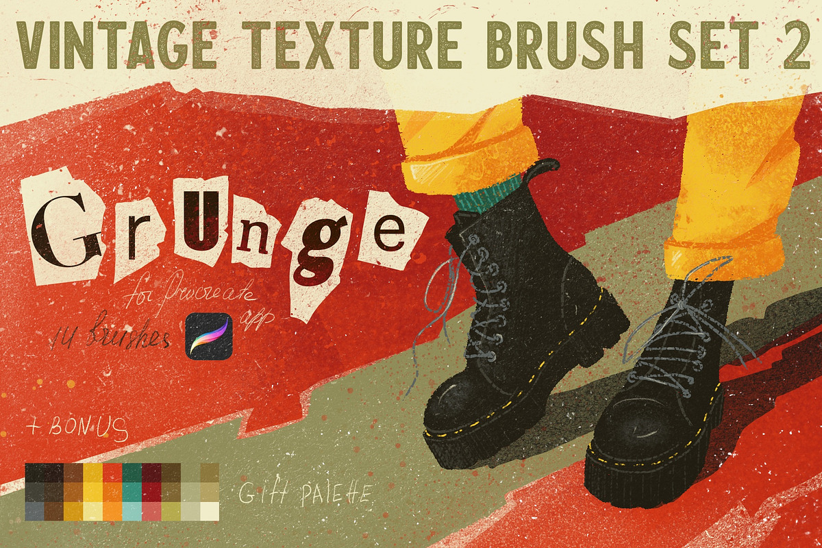 Vintage Texture Brushes 2. Grunge., a Brushes & More by Maria Summer (Photo 1 of 7)