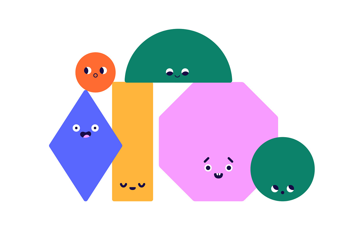 Cute childish geometry shapes set, an Object Illustration by Good Studio (Photo 4 of 4)