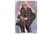 Winter Fashion girl clipart, an Illustration by KupalinaArt (Thumbnail 6 of 6)