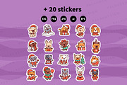 Cute Kawaii Christmas Pet Cat Dog, a Seasonal Illustration by Palau (Thumbnail 12 of 12)