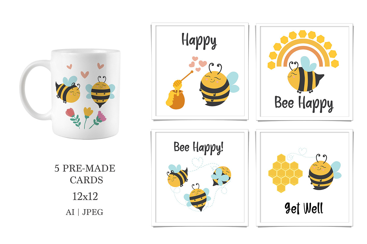 Baby Honey Bee Clipart, an Animal Illustration by DysenkaArt (Photo 2 of 6)