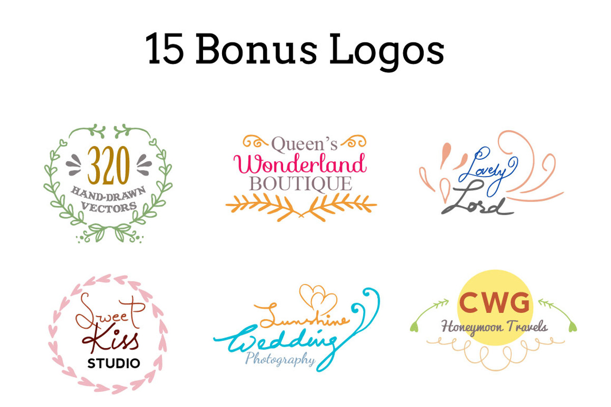 Hand-Drawn Vector Kit + 15 Logos, an Illustration by Graphicsfuel (Photo 4 of 5)