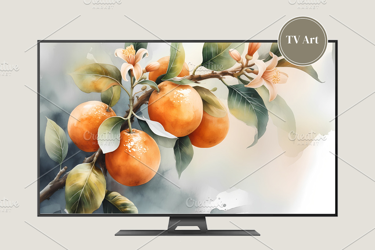 Watercolor Oranges Blosson print, a Background Graphic by Floraphoria (Photo 7 of 11)