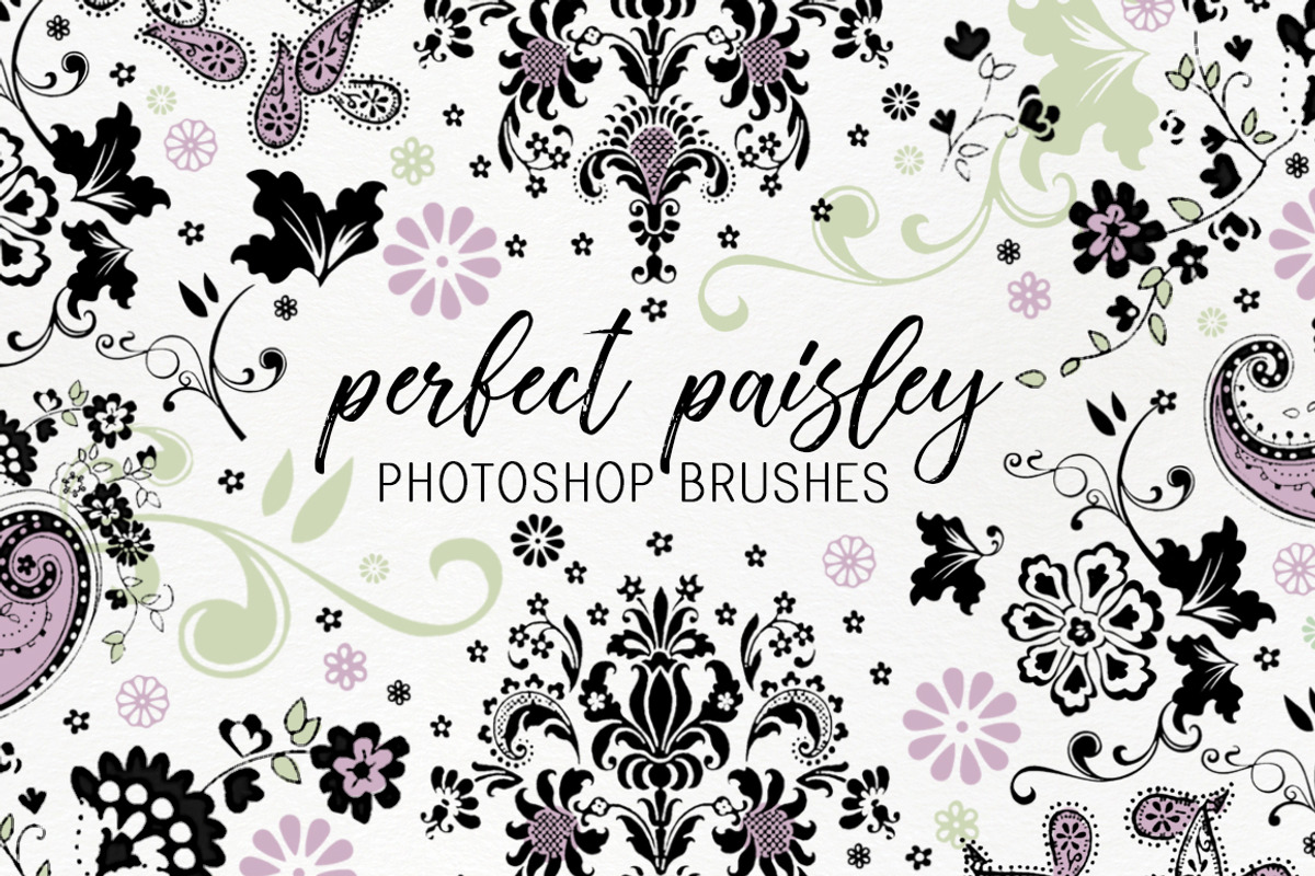 Perfect Paisley photoshop brushes, a Brush Add-On by Studio-Charlie (Photo 1 of 2)