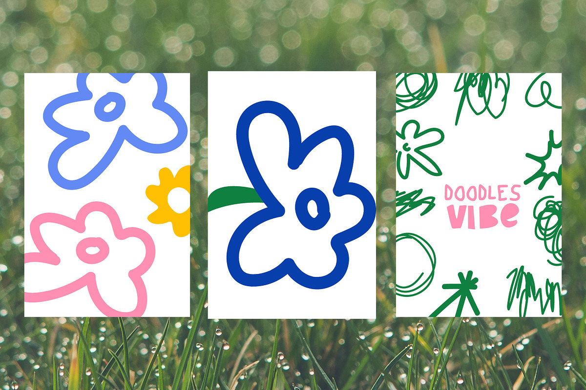 Groovy Shapes & Doodle Flowers, a Decorative Illustration by Luamor (Photo 10 of 12)
