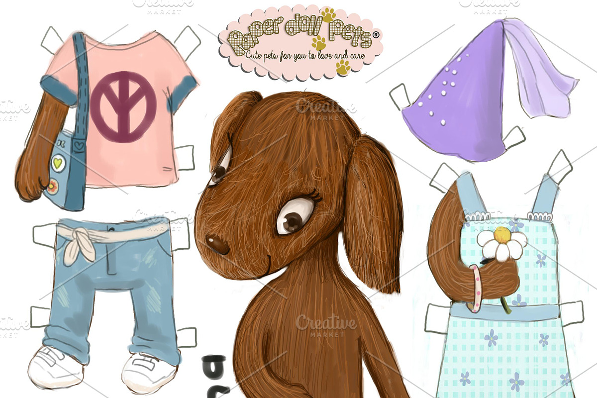 Lana Paper Doll - Irish Setter, a Decorative Illustration by Paper Doll Pets (Photo 1 of 3)