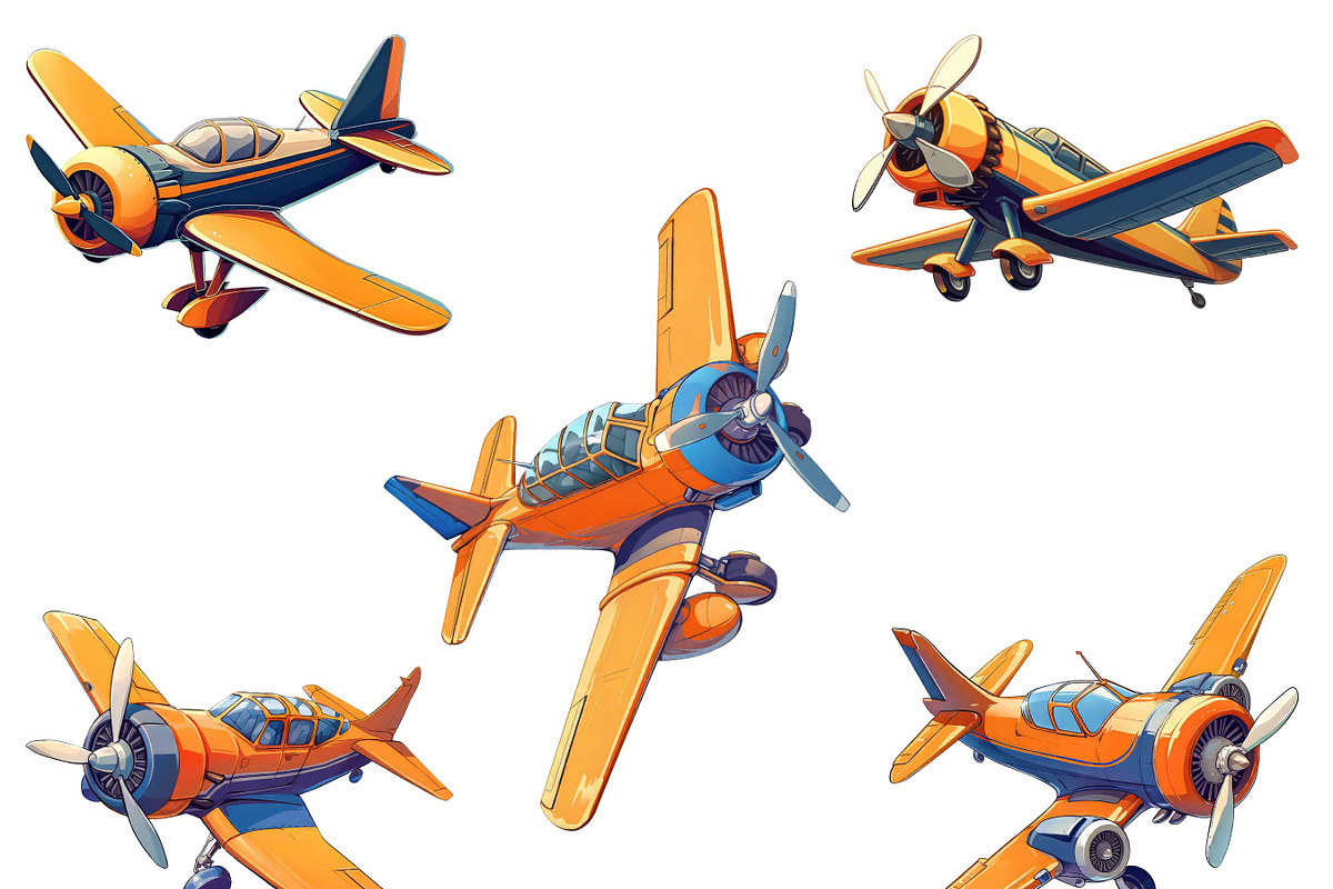 Watercolor Airplane Clipart Bundle, a Transportation Illustration by Design Scotch (Photo 6 of 8)