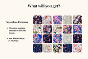 Mosaic Floral Seamless Patterns, a Pattern Graphic by Ninterints (Thumbnail 5 of 21)