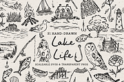 Lake Life Clipart, Summer Doodles, an Object Illustration by The October Creative (Thumbnail 1 of 7)