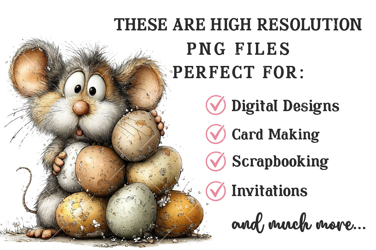 Whimsical Easter Mouse Clipart, an Illustration by OK Design (Photo 5 of 6)