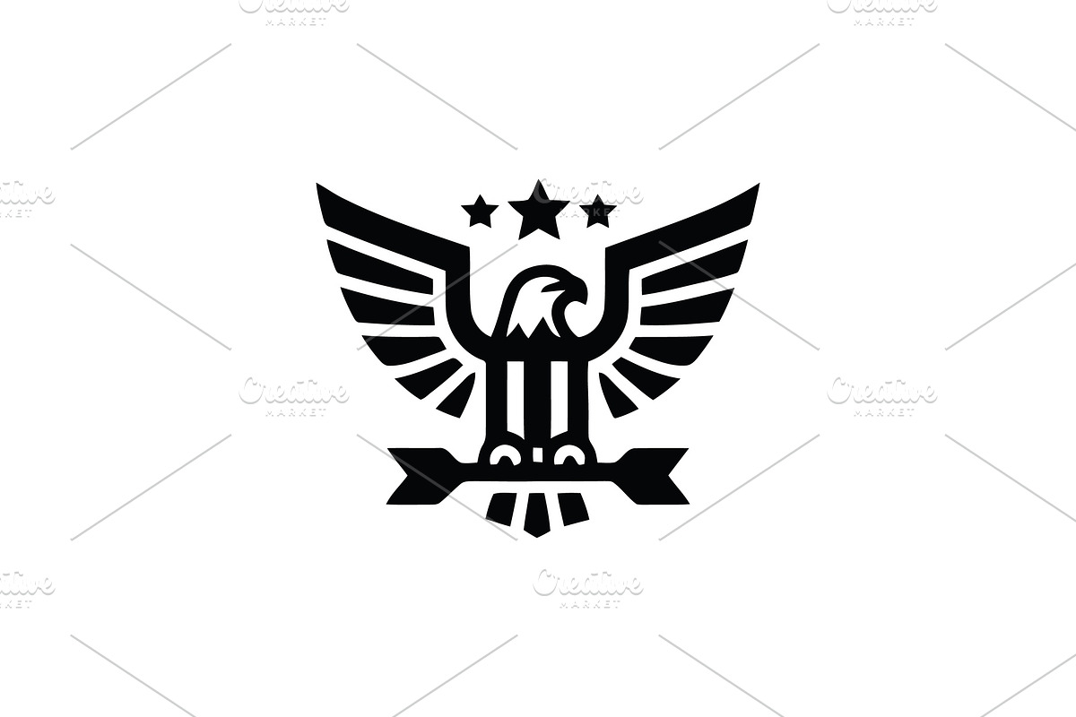Eagle Emblem with Stars and Arrows, a Branding & Logo Template by Vectorium Studio (Photo 1 of 2)