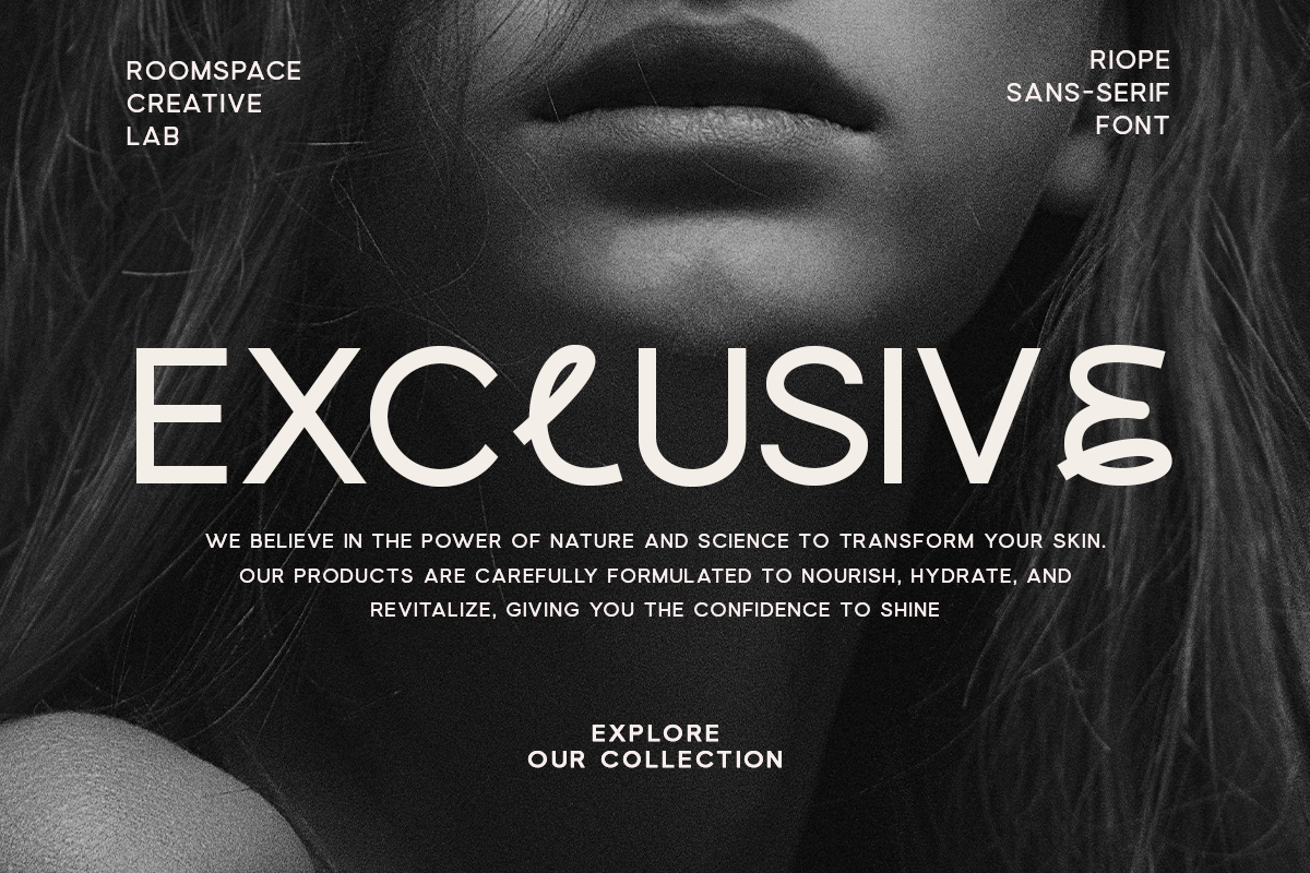 Riope - Unique Modern Logo Font, a Sans Serif Font by roomspace creative lab (Photo 7 of 11)