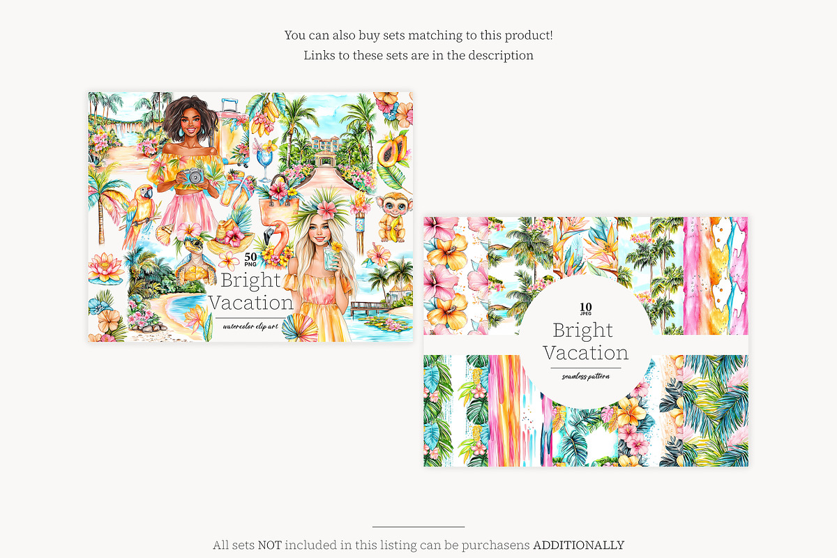 Tropical Summer Clipart | Vacation, a Person Illustration by GlamArtZhanna (Photo 2 of 8)