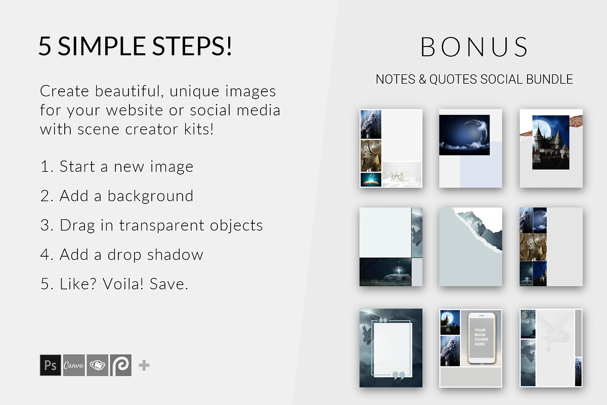 Fantasy Writers Desk Scene Creator, a Books & Magazine Mockup by Storyteller Design (Photo 9 of 9)