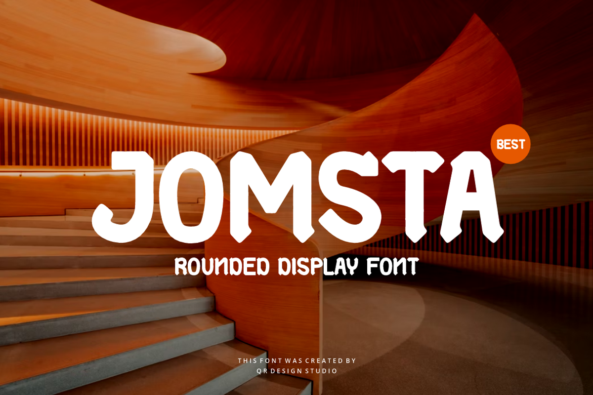 Jomsta - Rounded Font, a Sans Serif Font by QR Design Studio (Photo 1 of 7)