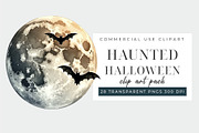 Haunted Halloween Clipart PNG Set, an Object Graphic by Printable Pretty Studio (Thumbnail 2 of 6)