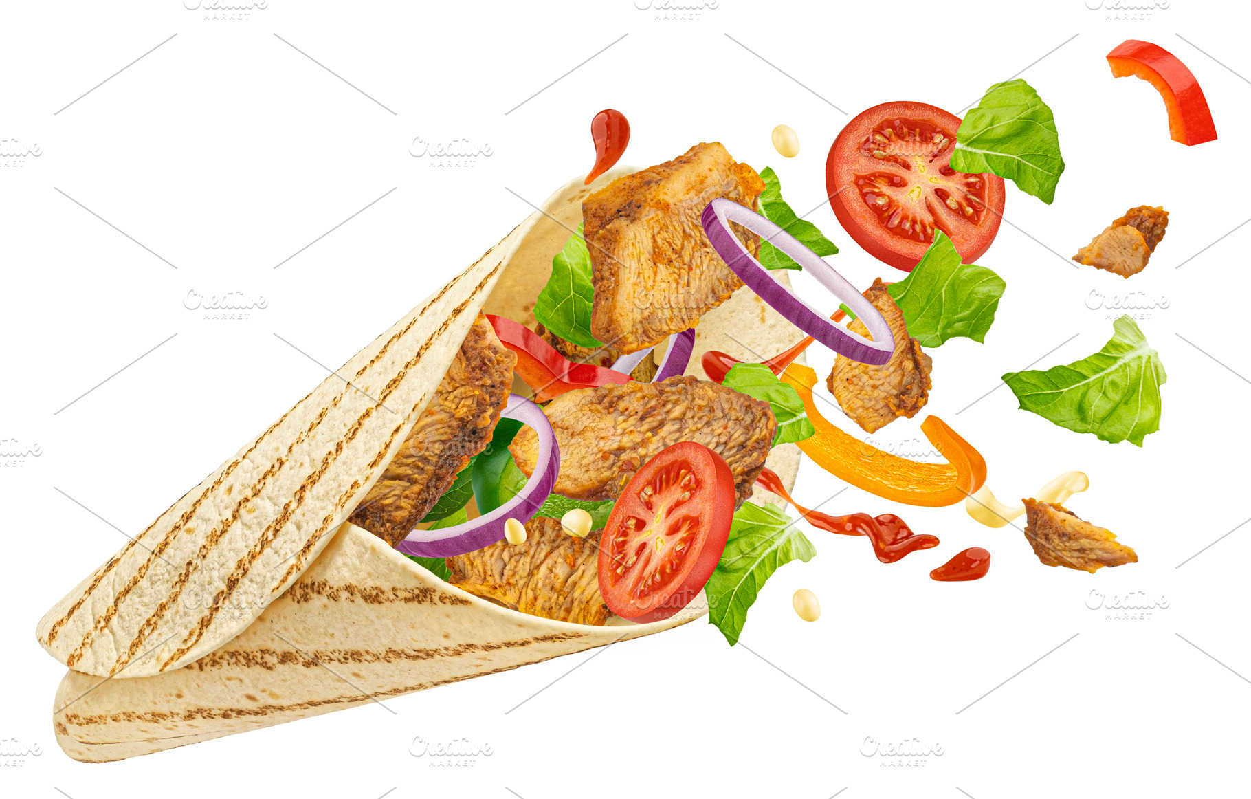 Doner kebab, chicken shawarma, a Photo by Max Lashcheuski
