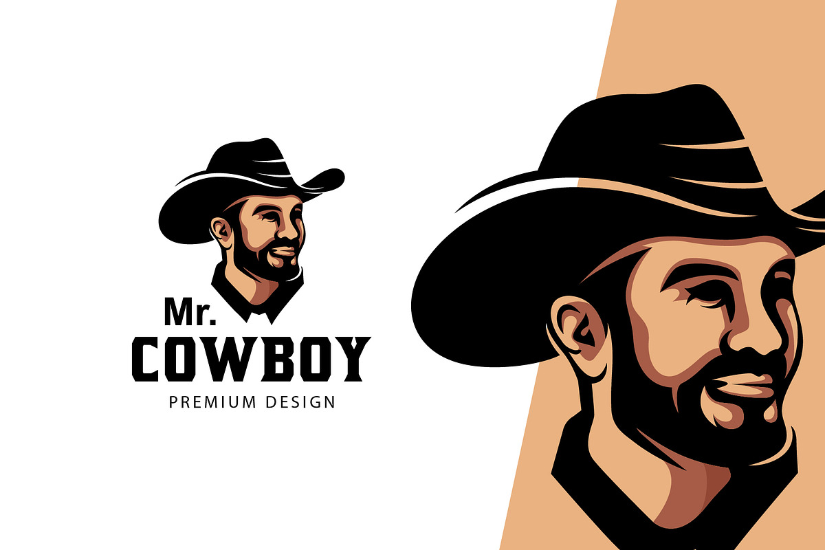 Mascot Cowboy Character Logo Design, a Branding & Logo Template by Agung_cs