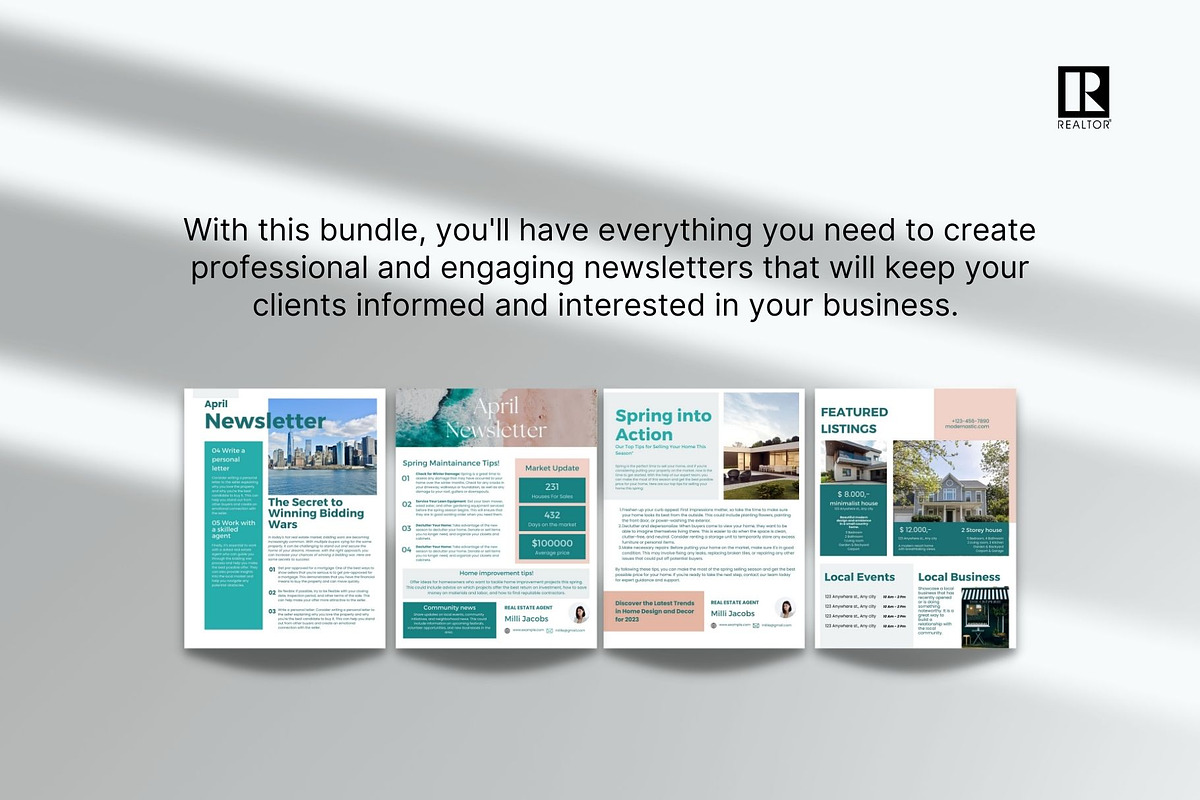 Real Estate April Newsletter Bundle, a Marketing Template by Modernastic - Canva (Photo 2 of 7)