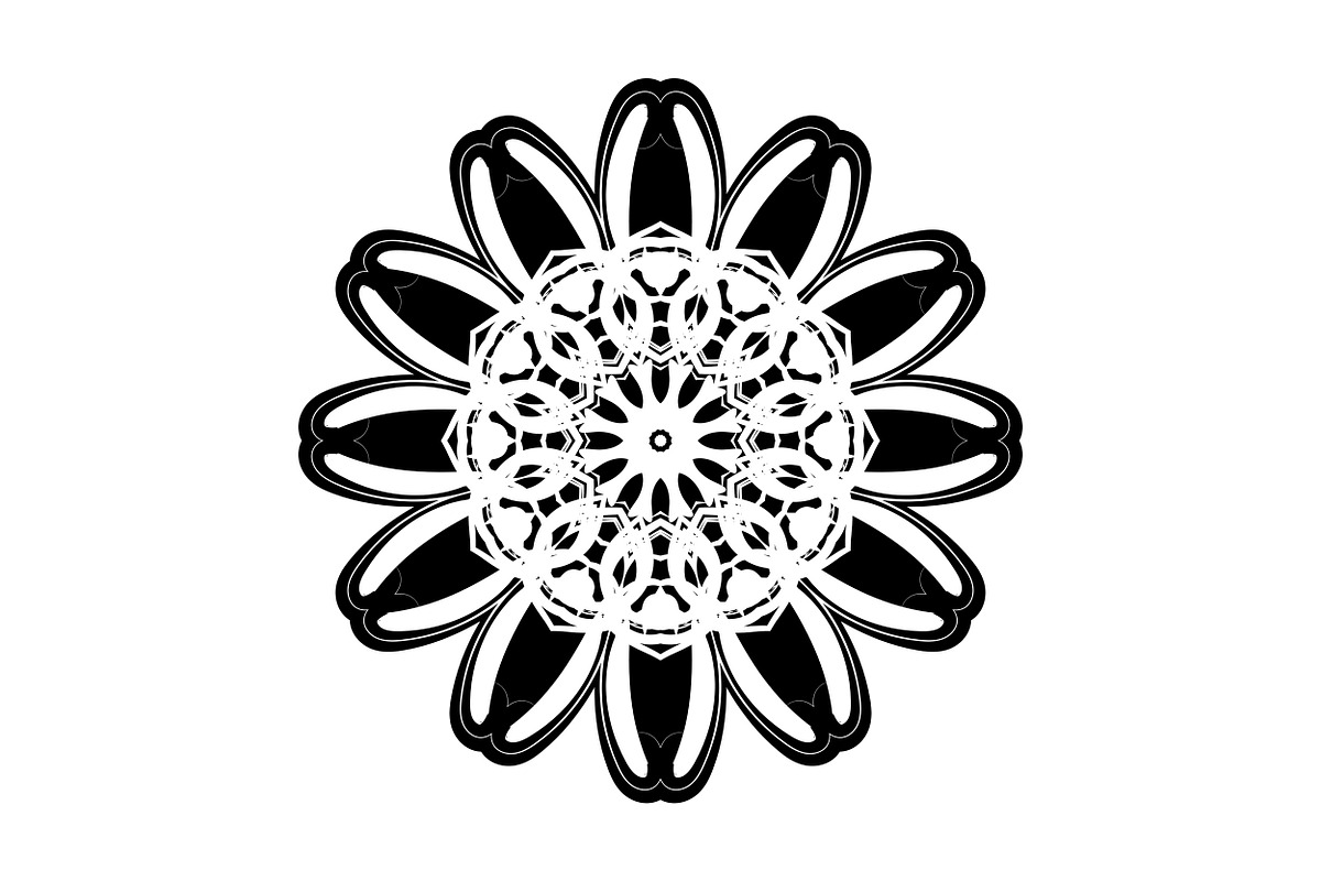 Black and White Mandala Patterns Set, a Decorative Illustration by NJ Himel (Photo 74 of 101)
