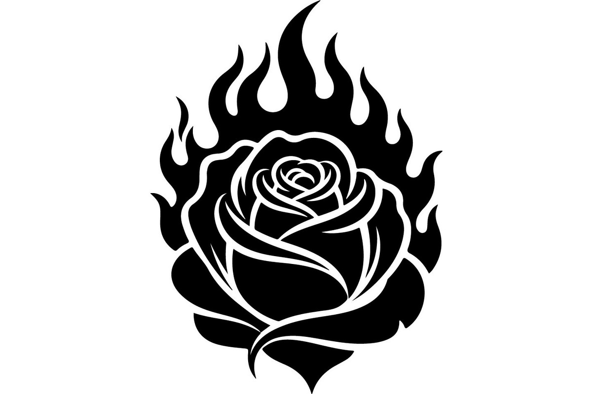 Flaming Rose Floral Ornament Vector, a Decorative Illustration by Designer_Momina (Photo 18 of 21)