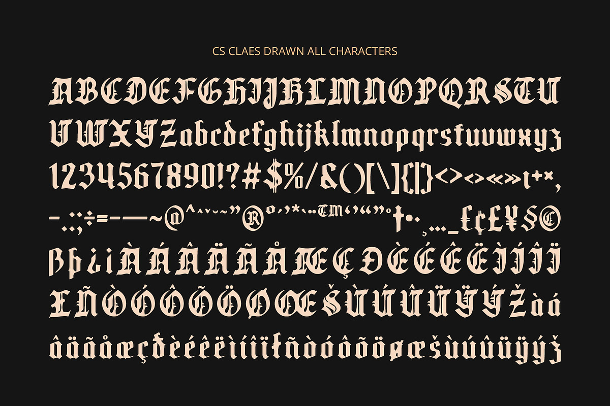 CS Claes Drawn, a Blackletter Font by Craft Supply Co. (Photo 8 of 8)