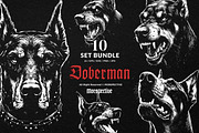 10 Bundle Dark Art Doberman Dog, an Illustration by Morspective (Thumbnail 1 of 7)