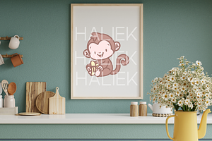 Monkey Procreate Stamp Brush Set