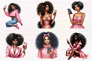 Watercolor Black Women Clip Art, an Illustration by CreationArt (Thumbnail 6 of 6)